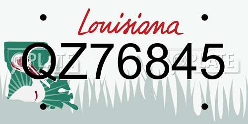 QZ76845 Louisiana License Plate