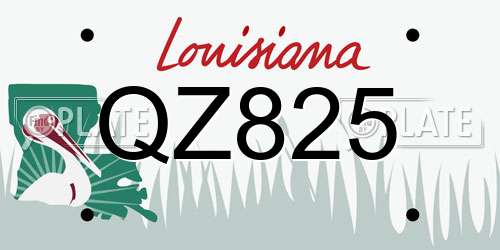 QZ825 Louisiana License Plate