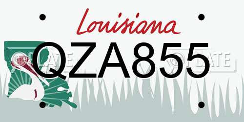 QZA855 Louisiana License Plate