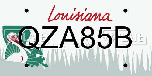 QZA85B Louisiana License Plate