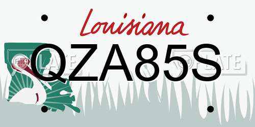 QZA85S Louisiana License Plate