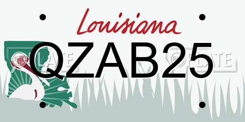 QZAB25 Louisiana License Plate