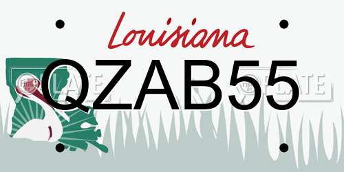 QZAB55 Louisiana License Plate