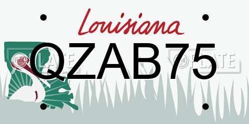 QZAB75 Louisiana License Plate