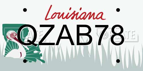 QZAB78 Louisiana License Plate
