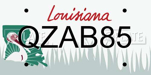 QZAB85 Louisiana License Plate