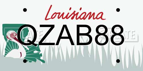 QZAB88 Louisiana License Plate