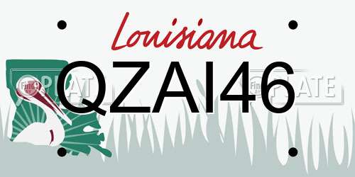 QZAI46 Louisiana License Plate