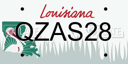 QZAS28 Louisiana License Plate
