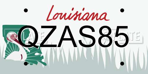 QZAS85 Louisiana License Plate