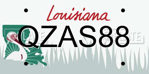 QZAS88 Louisiana License Plate
