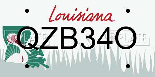 QZB34O Louisiana License Plate