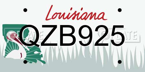 QZB925 Louisiana License Plate