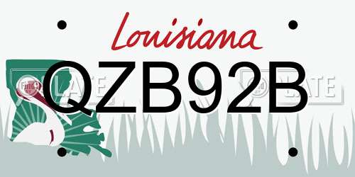 QZB92B Louisiana License Plate