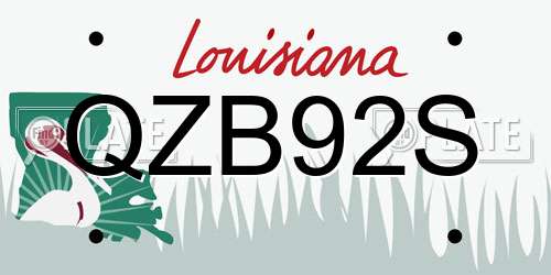 QZB92S Louisiana License Plate