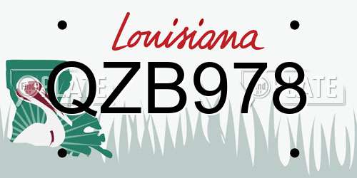 QZB978 Louisiana License Plate