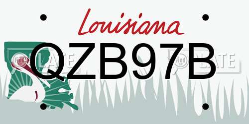QZB97B Louisiana License Plate