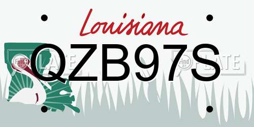 QZB97S Louisiana License Plate