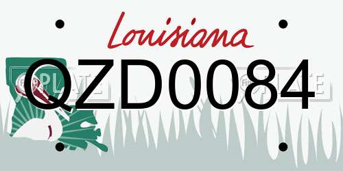 QZD0084 Louisiana License Plate
