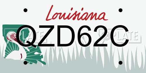 QZD62C Louisiana License Plate