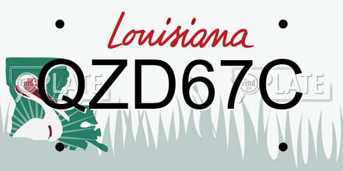 QZD67C Louisiana License Plate