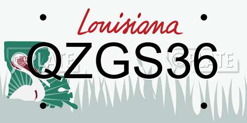 QZGS36 Louisiana License Plate