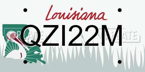 QZI22M Louisiana License Plate