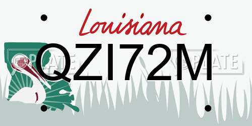 QZI72M Louisiana License Plate