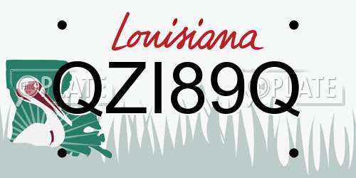 QZI89Q Louisiana License Plate