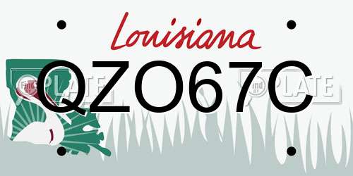 QZO67C Louisiana License Plate