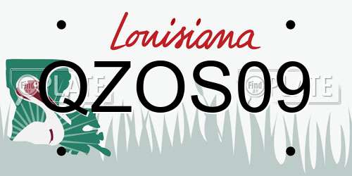 QZOS09 Louisiana License Plate