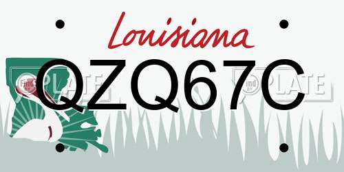 QZQ67C Louisiana License Plate
