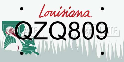 QZQ809 Louisiana License Plate