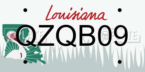 QZQB09 Louisiana License Plate