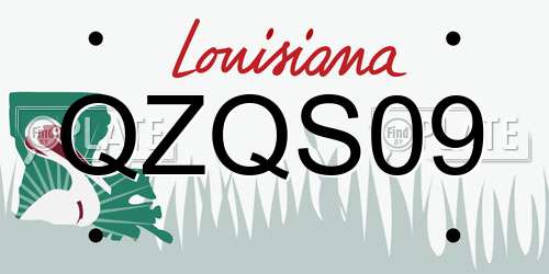 QZQS09 Louisiana License Plate