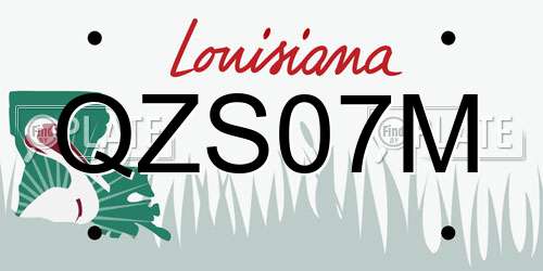QZS07M Louisiana License Plate
