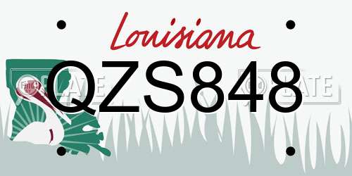 QZS848 Louisiana License Plate