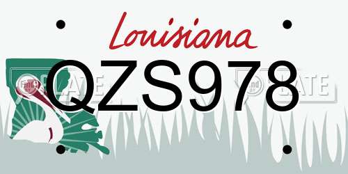 QZS978 Louisiana License Plate