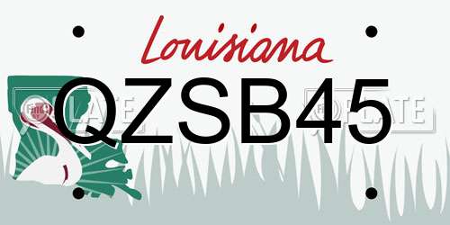 QZSB45 Louisiana License Plate