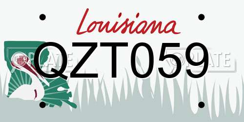 QZT059 Louisiana License Plate
