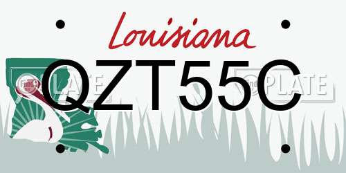 QZT55C Louisiana License Plate