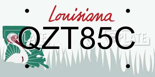 QZT85C Louisiana License Plate