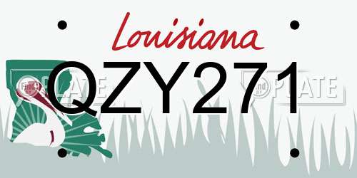 QZY271 Louisiana License Plate
