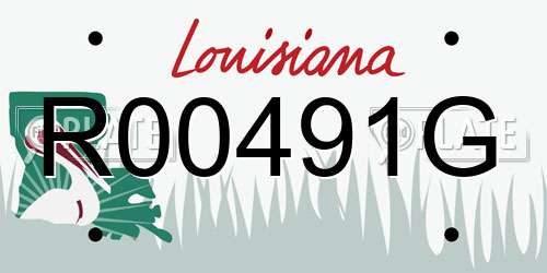 R00491G Louisiana License Plate
