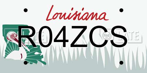 R04ZCS Louisiana License Plate