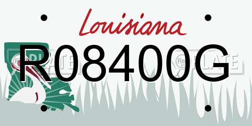R08400G Louisiana License Plate