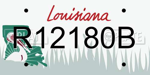 R12180B Louisiana License Plate