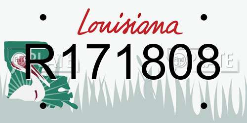 R171808 Louisiana License Plate