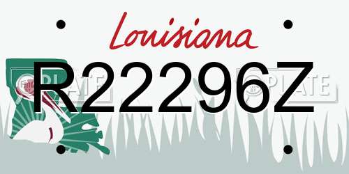 R22296Z Louisiana License Plate