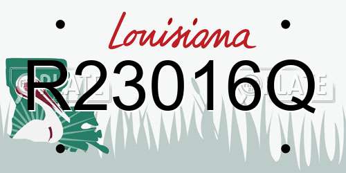 R23016Q Louisiana License Plate